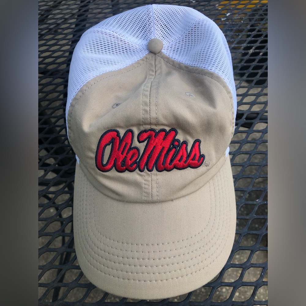 Ole Miss Tan and White Nike Cap